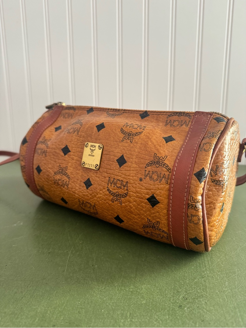 MCM Visetos X-Body Small Barrel Bag in Cognac Leather *Italy* - Picture 13 of 13